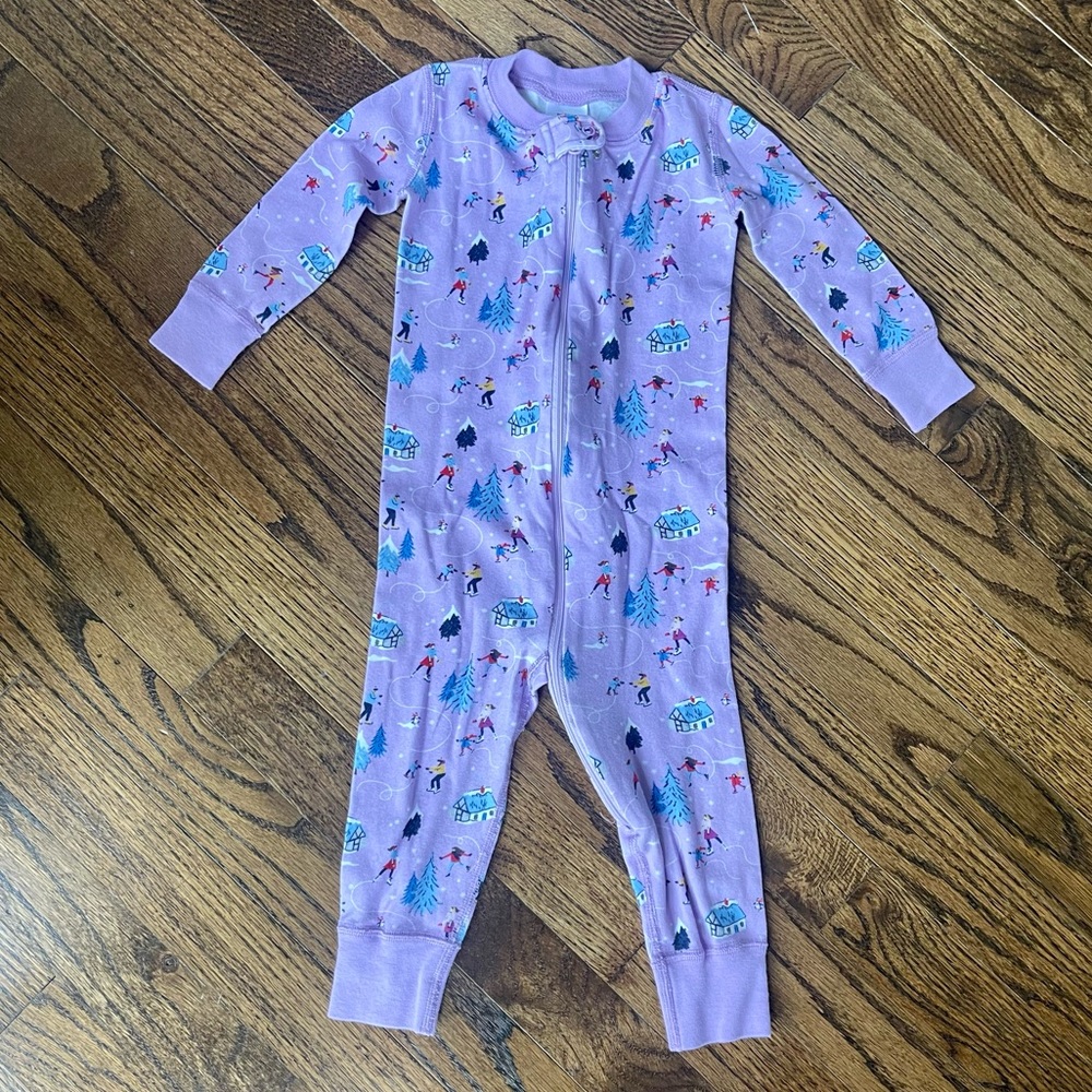 Hanna Andersson girls Christmas skaters sleeper pjs pajamas size 18-24 months